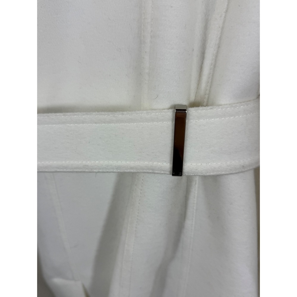 Calvin Klein Coat Women's XL White Belted Double Breasted Classic Quite Luxury - Picture 13 of 13